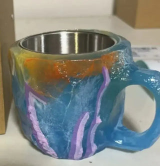 400ml Resin Mineral Crystal Coffee Mugs With Handles Elegant Fake...